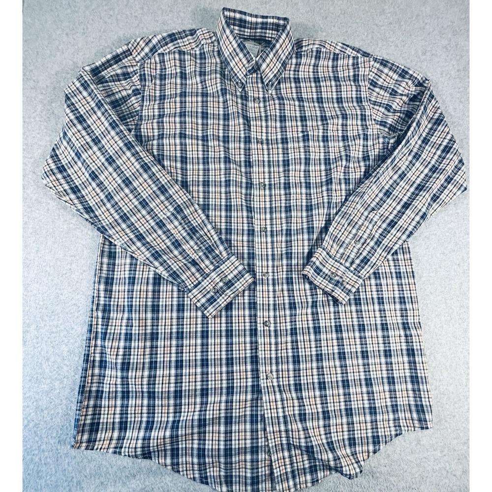 Wrangler Riata Western Shirt Mens XLT Blue Plaid Button Front LS MR2086A